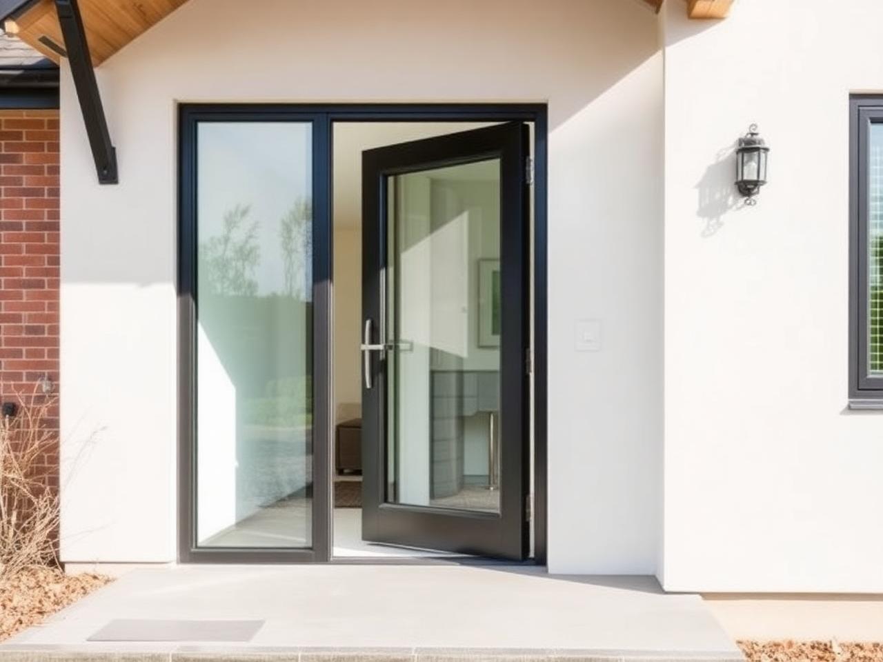 Opening aluminium door