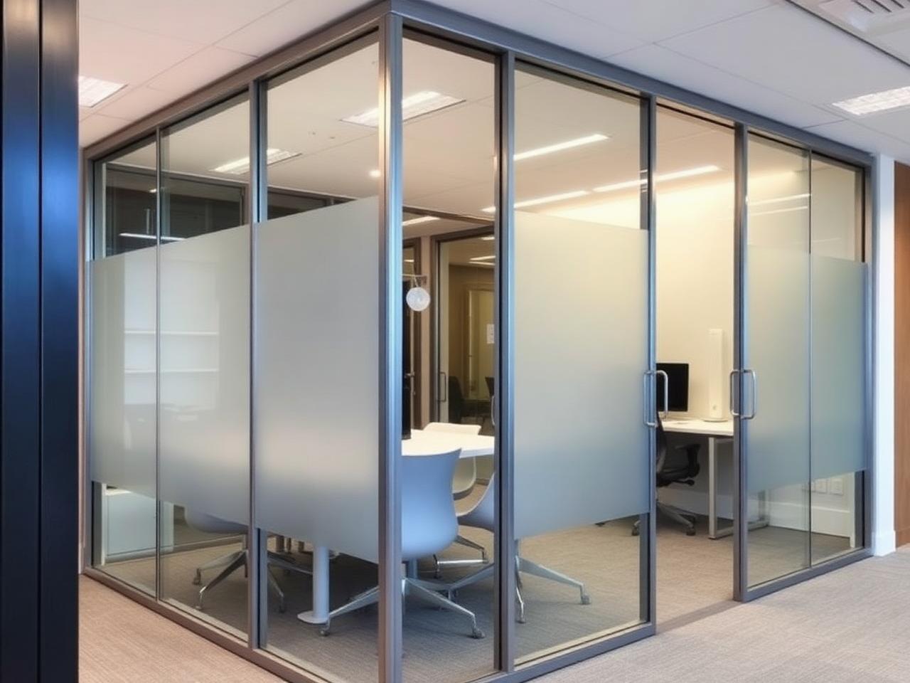 Frosted private meeting pod