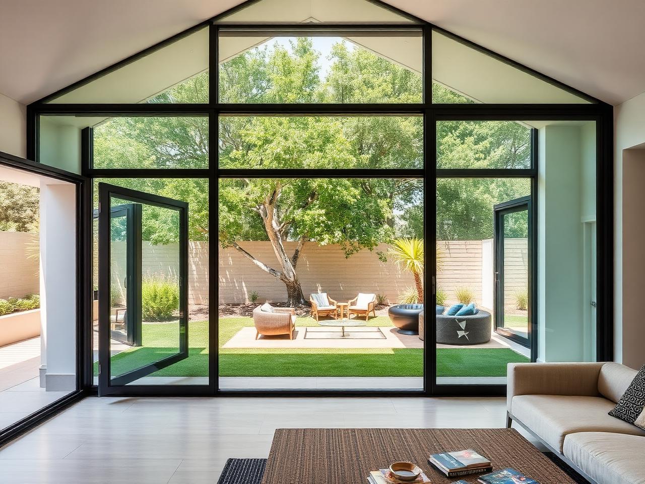 Floor-to-ceiling sliding glass